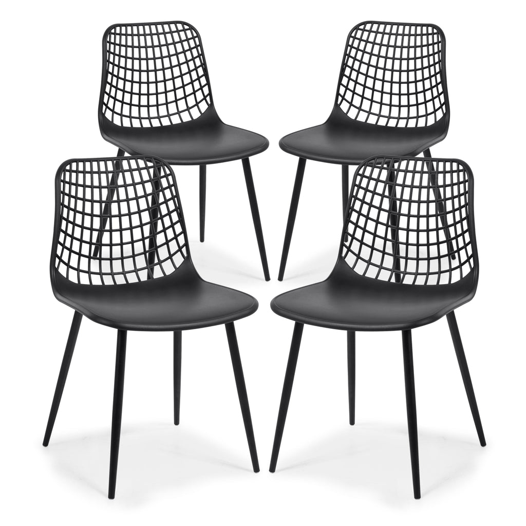 W&F Collection | Marais Dining Chair (Black, Set of 4)