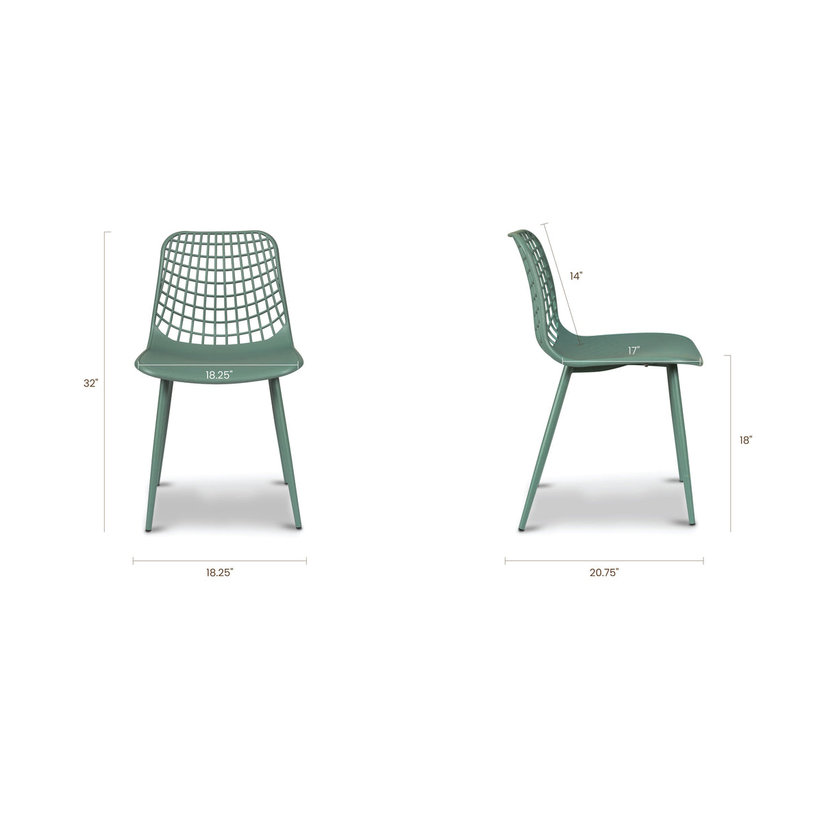 W&F Collection | Marais Dining Chair (Pistachio Green, Set of 4)