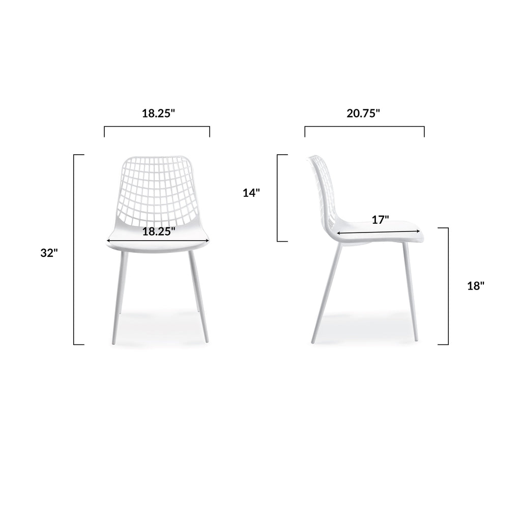 W&F Collection | Marais Dining Chair (White, Set of 4)