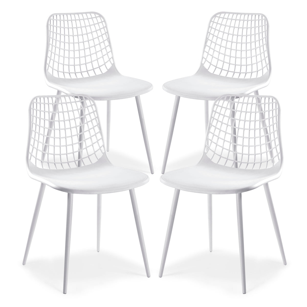 W&F Collection | Marais Dining Chair (White, Set of 4)