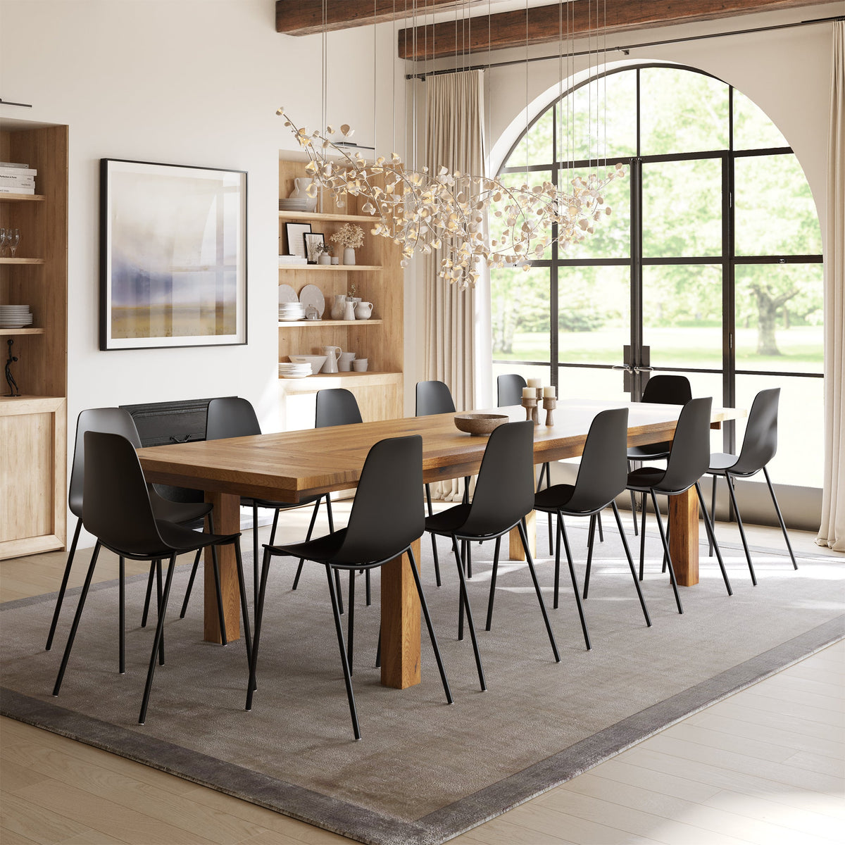 W&F Collection | Isla Dining Chair (Ebony Black, Set of 4)