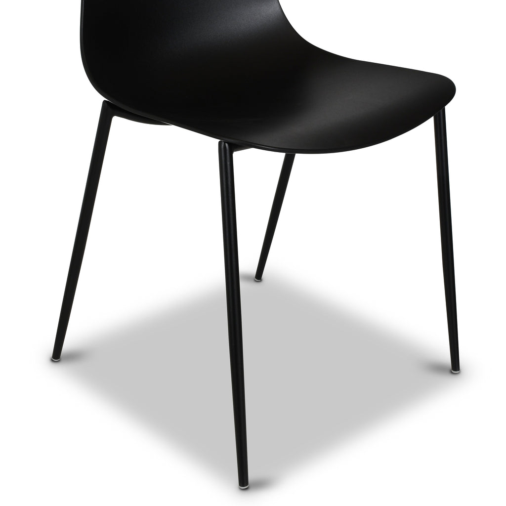 W&F Collection | Isla Dining Chair (Ebony Black, Set of 4)