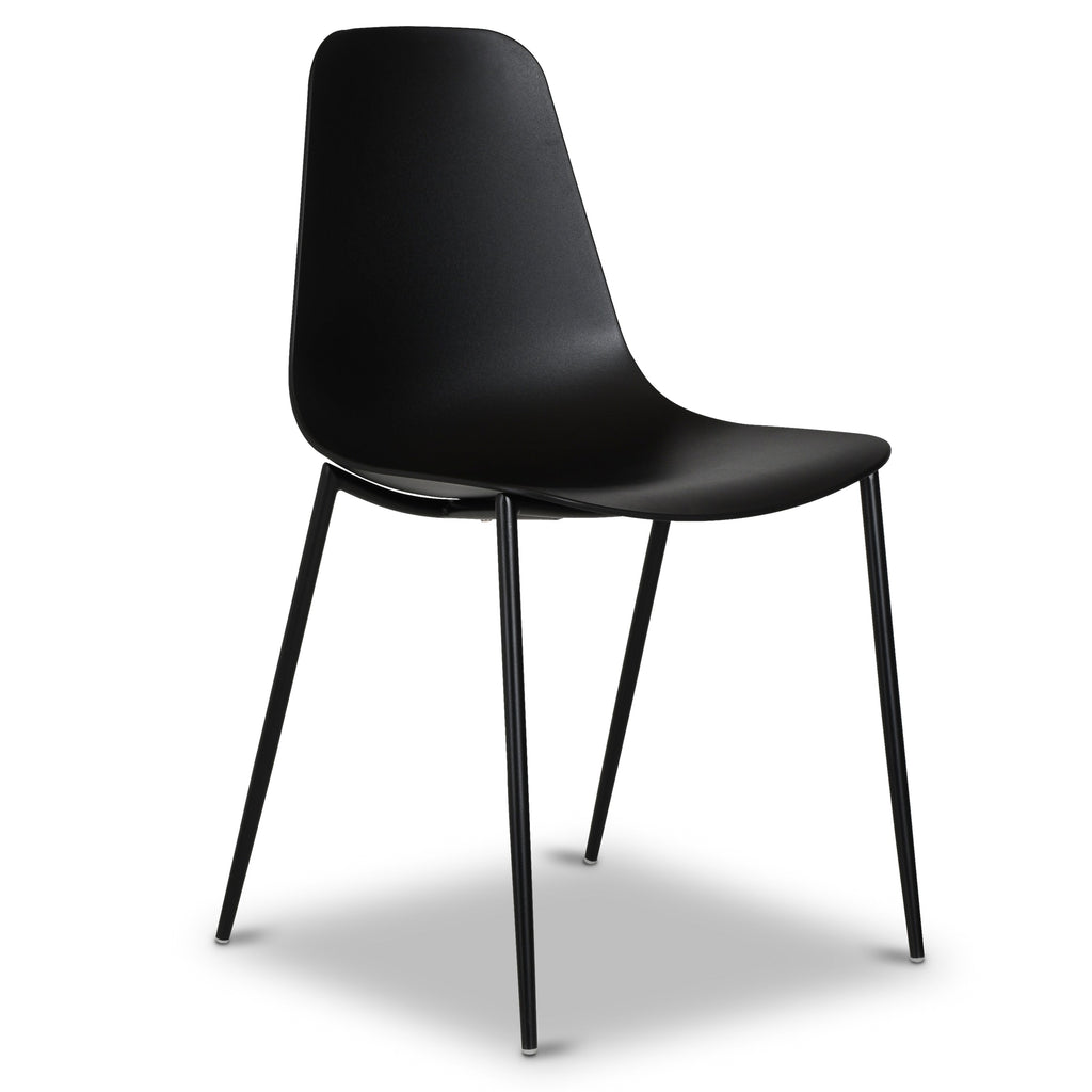 W&F Collection | Isla Dining Chair (Ebony Black, Set of 4)