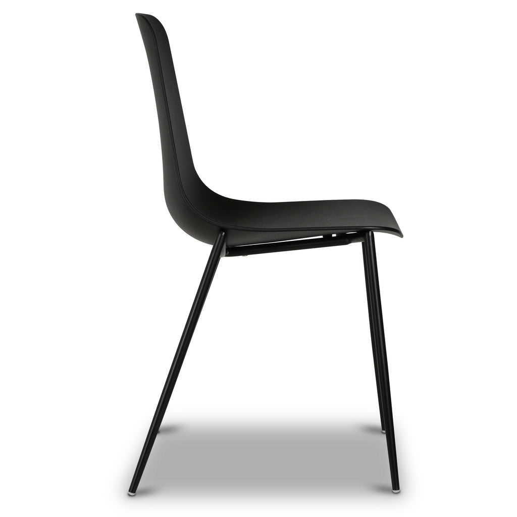 W&F Collection | Isla Dining Chair (Ebony Black, Set of 4)