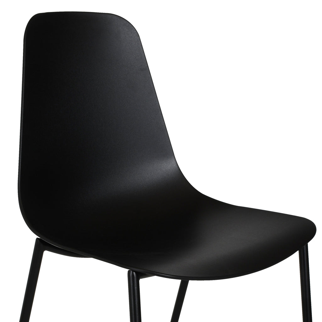 W&F Collection | Isla Dining Chair (Ebony Black, Set of 4)