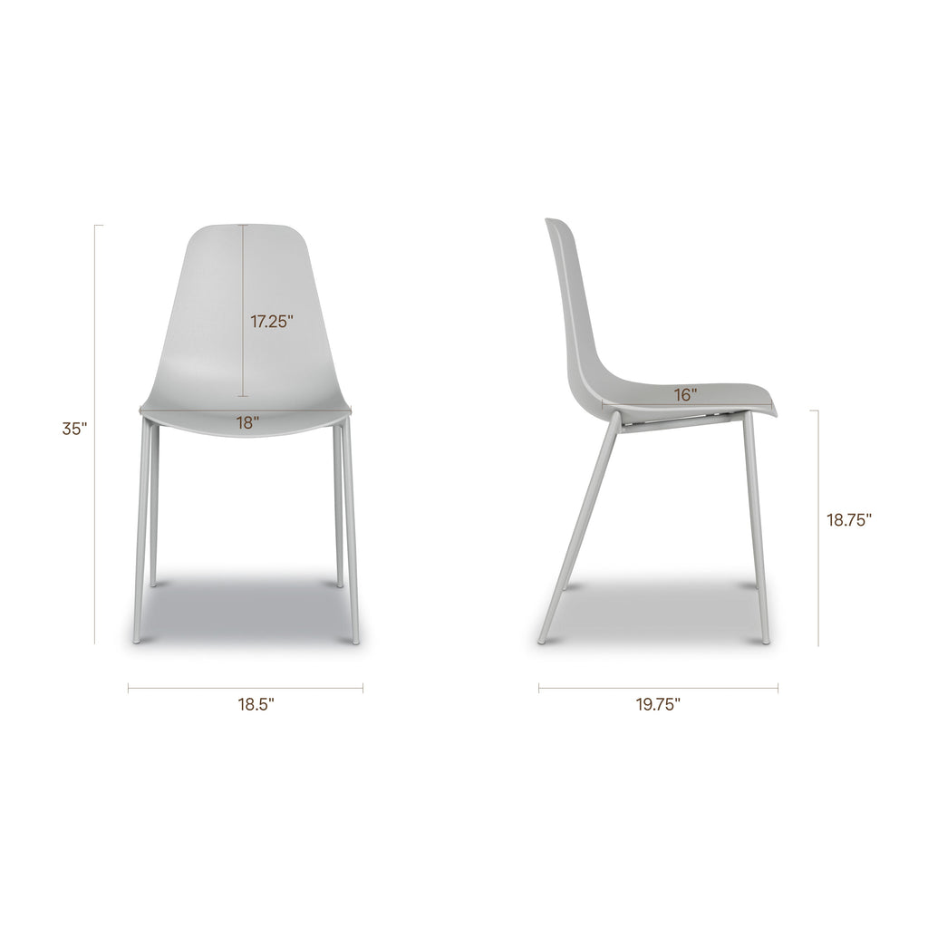W&F Collection | Isla Dining Chair (Feather Grey, Set of 4)