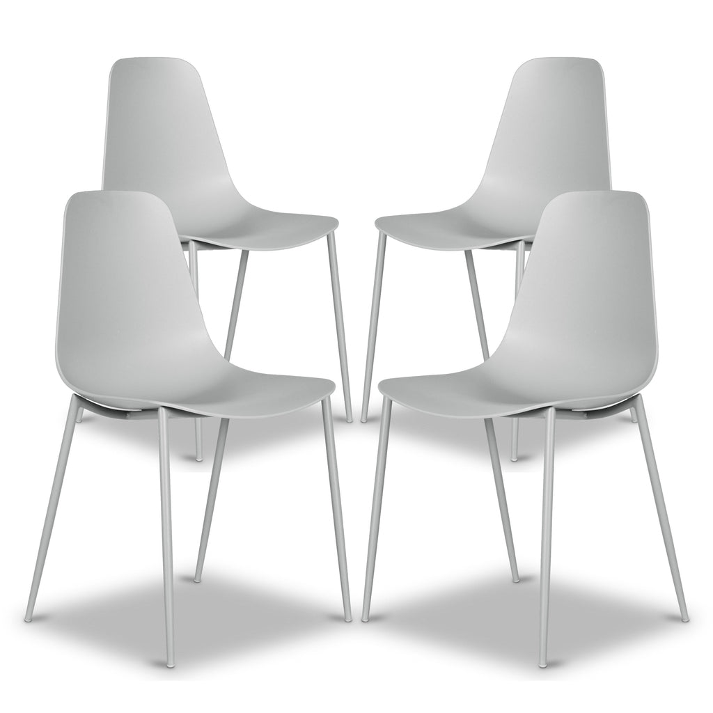 W&F Collection | Isla Dining Chair (Feather Grey, Set of 4)