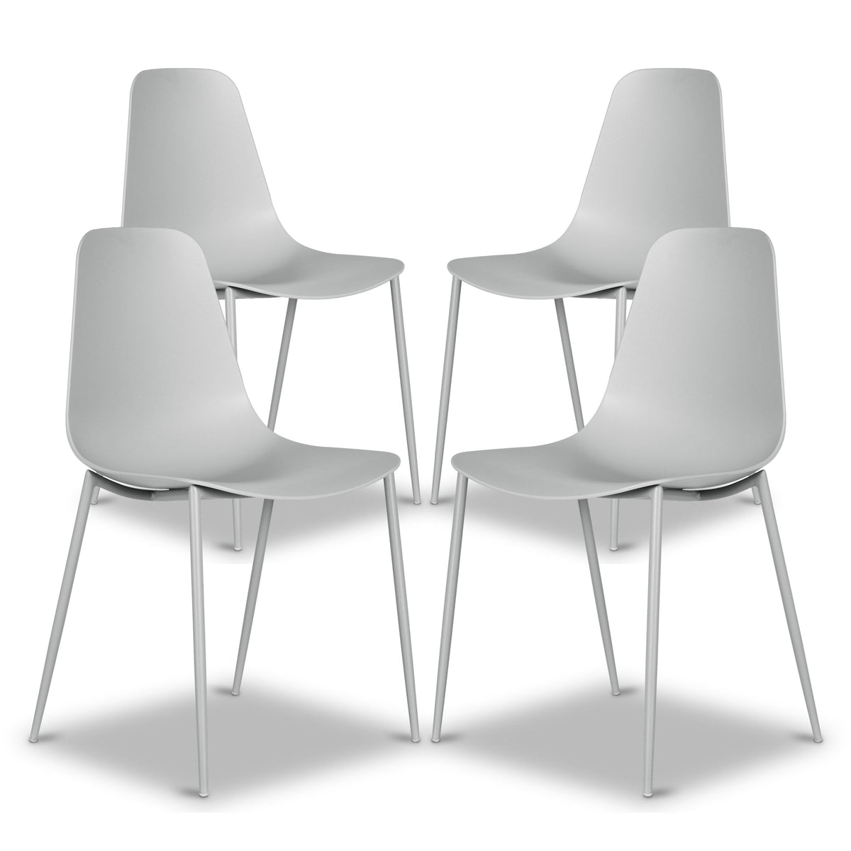 W&F Collection | Isla Dining Chair (Feather Grey, Set of 4)