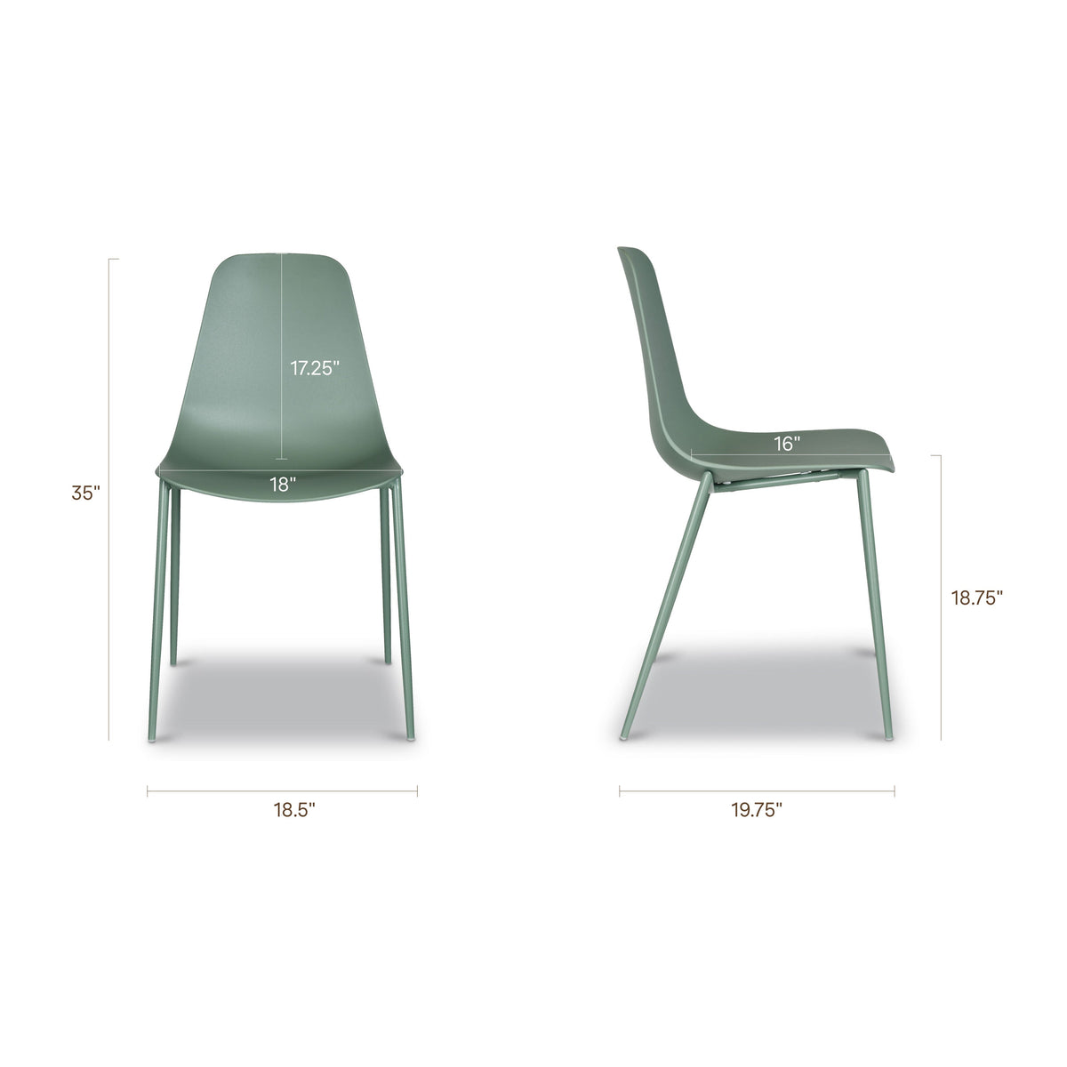 W&F Collection | Isla Dining Chair (Pistachio Green, Set of 4)