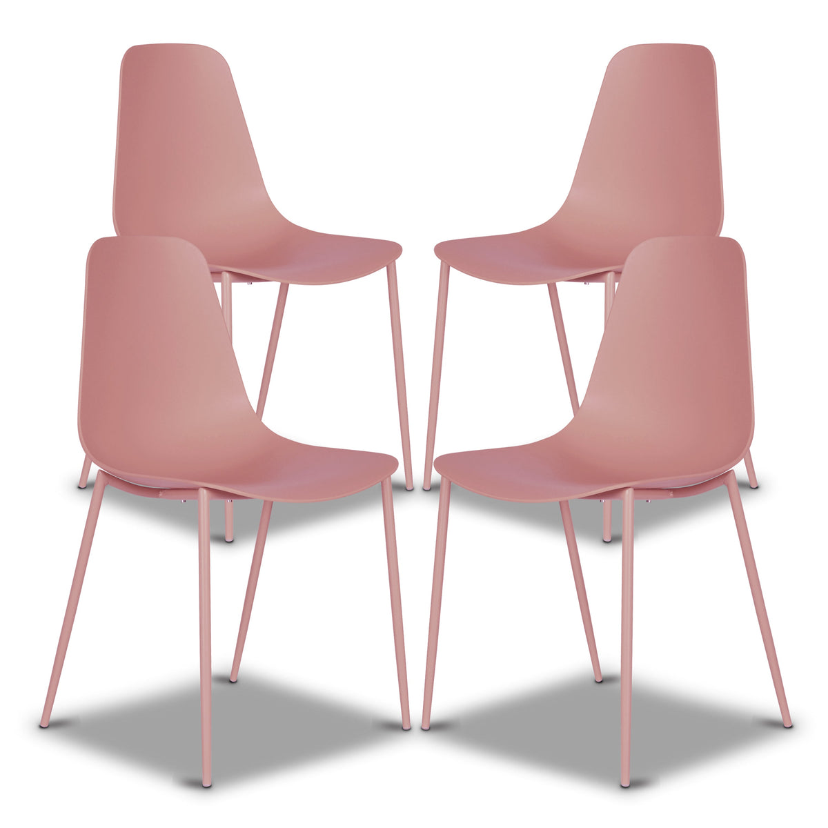 W&F Collection | Isla Dining Chair (Blush Pink, Set of 4)