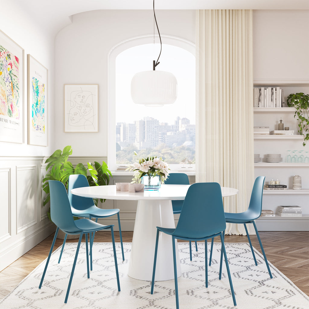 W&F Collection | Isla Dining Chair (Ocean Teal, Set of 4)