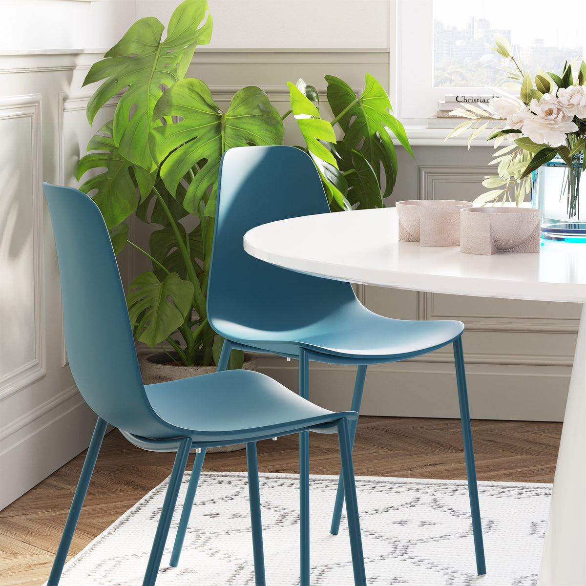 W&F Collection | Isla Dining Chair (Ocean Teal, Set of 4)