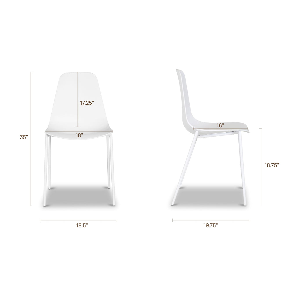 W&F Collection | Isla Dining Chair (White, Set of 4)