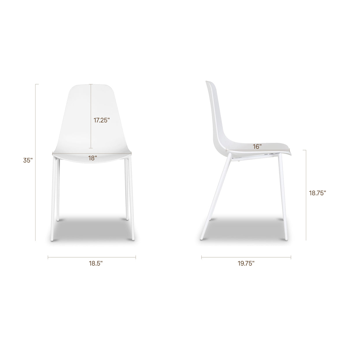 W&F Collection | Isla Dining Chair (White, Set of 4)