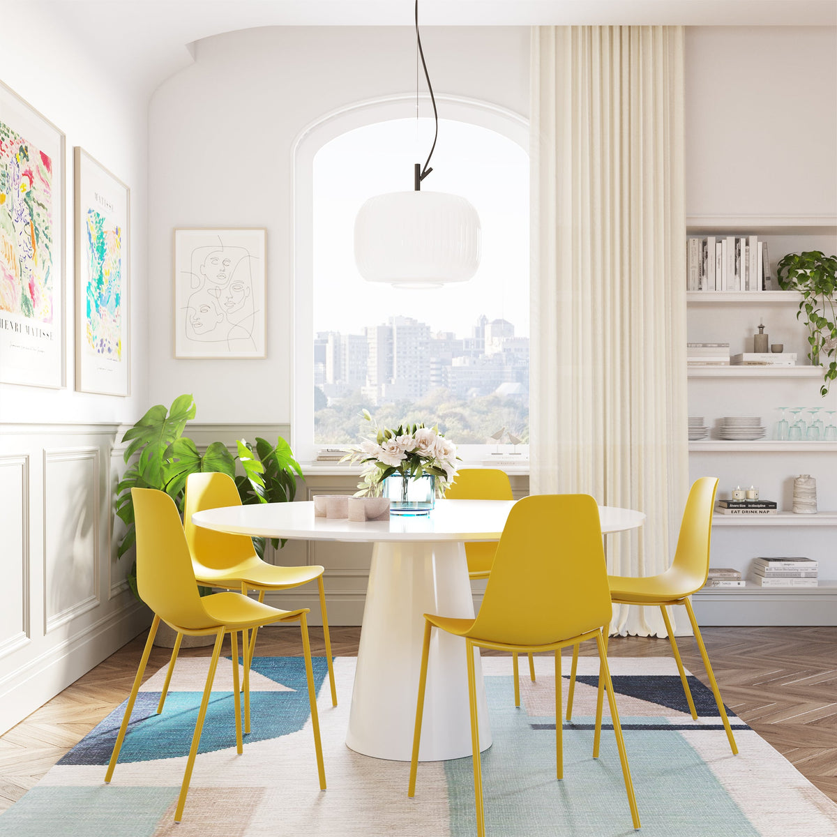 W&F Collection | Isla Dining Chair (Sunburst Yellow, Set of 4)