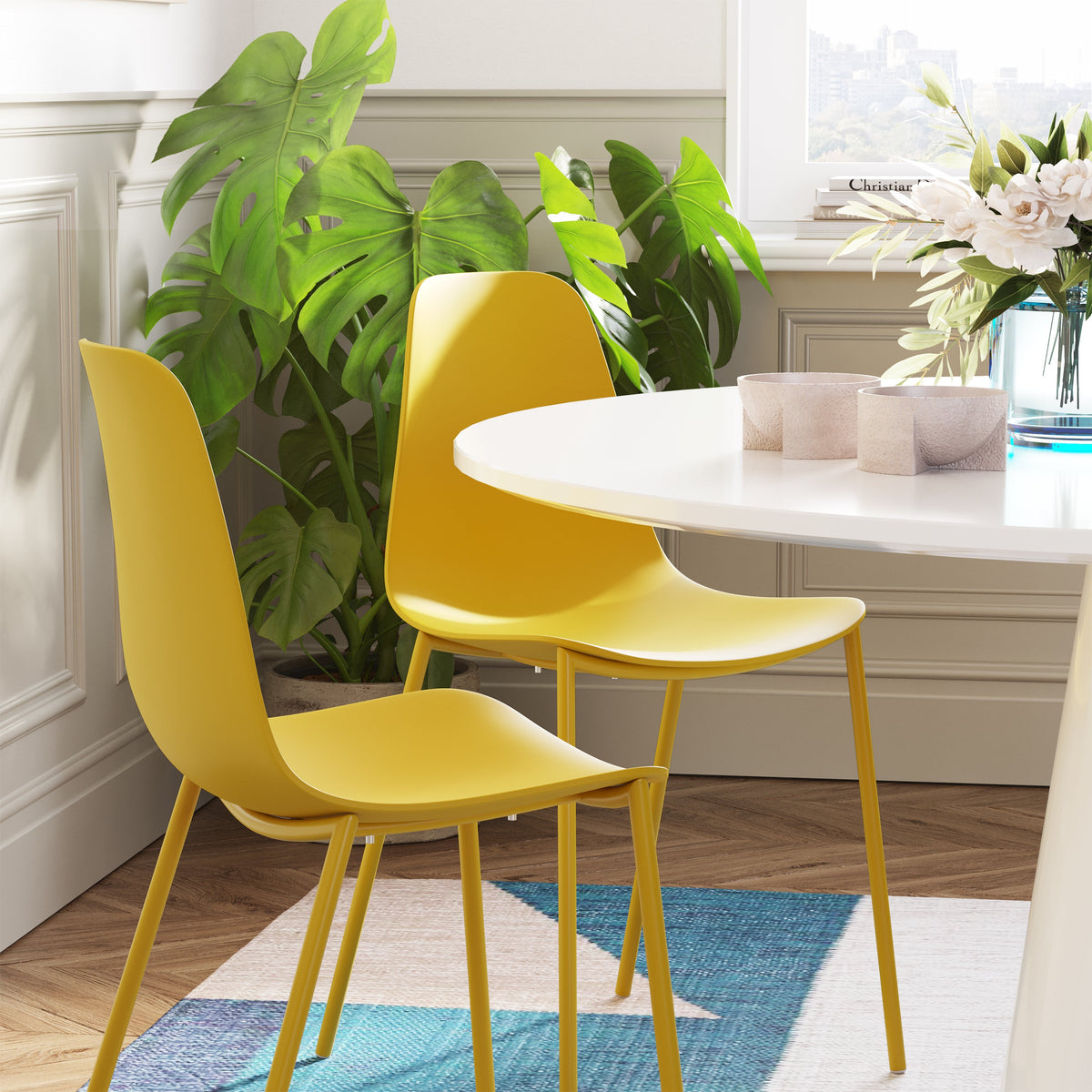 W&F Collection | Isla Dining Chair (Sunburst Yellow, Set of 4)