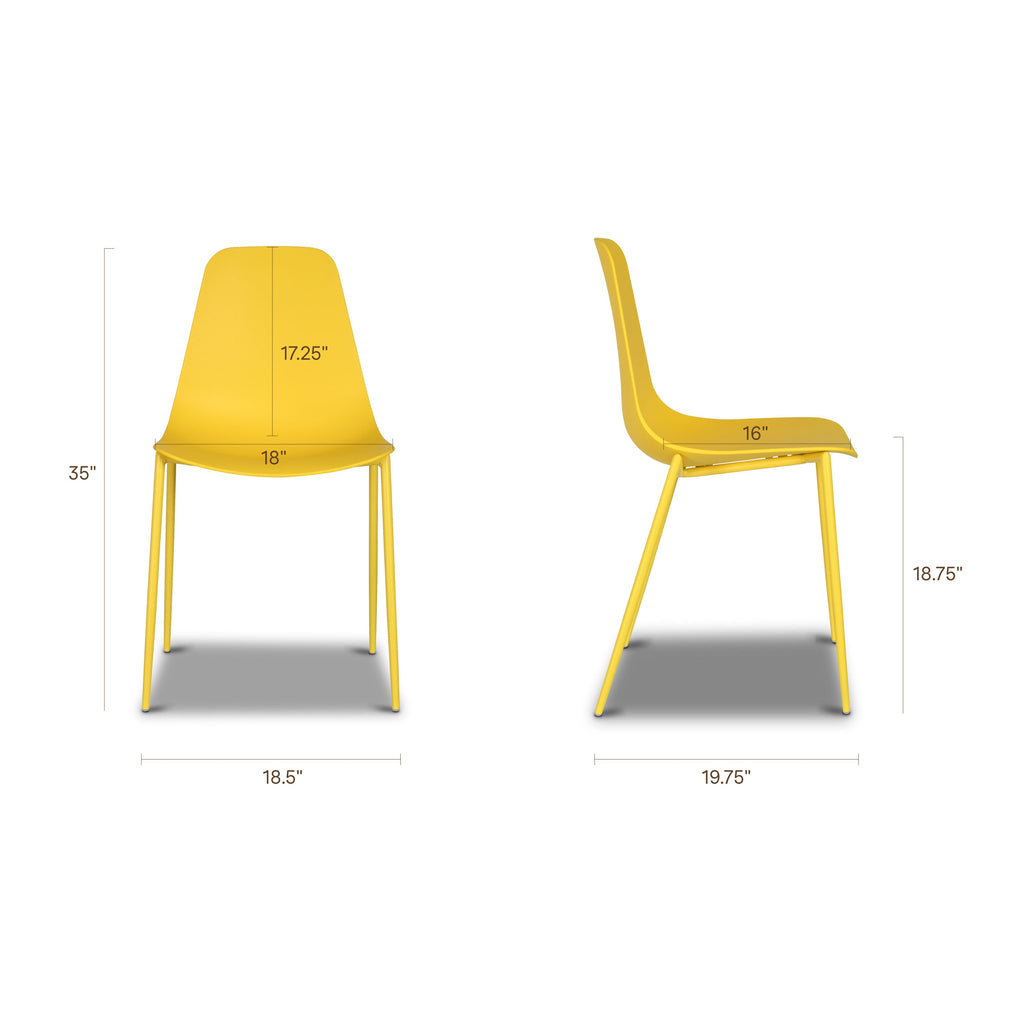 W&F Collection | Isla Dining Chair (Sunburst Yellow, Set of 4)
