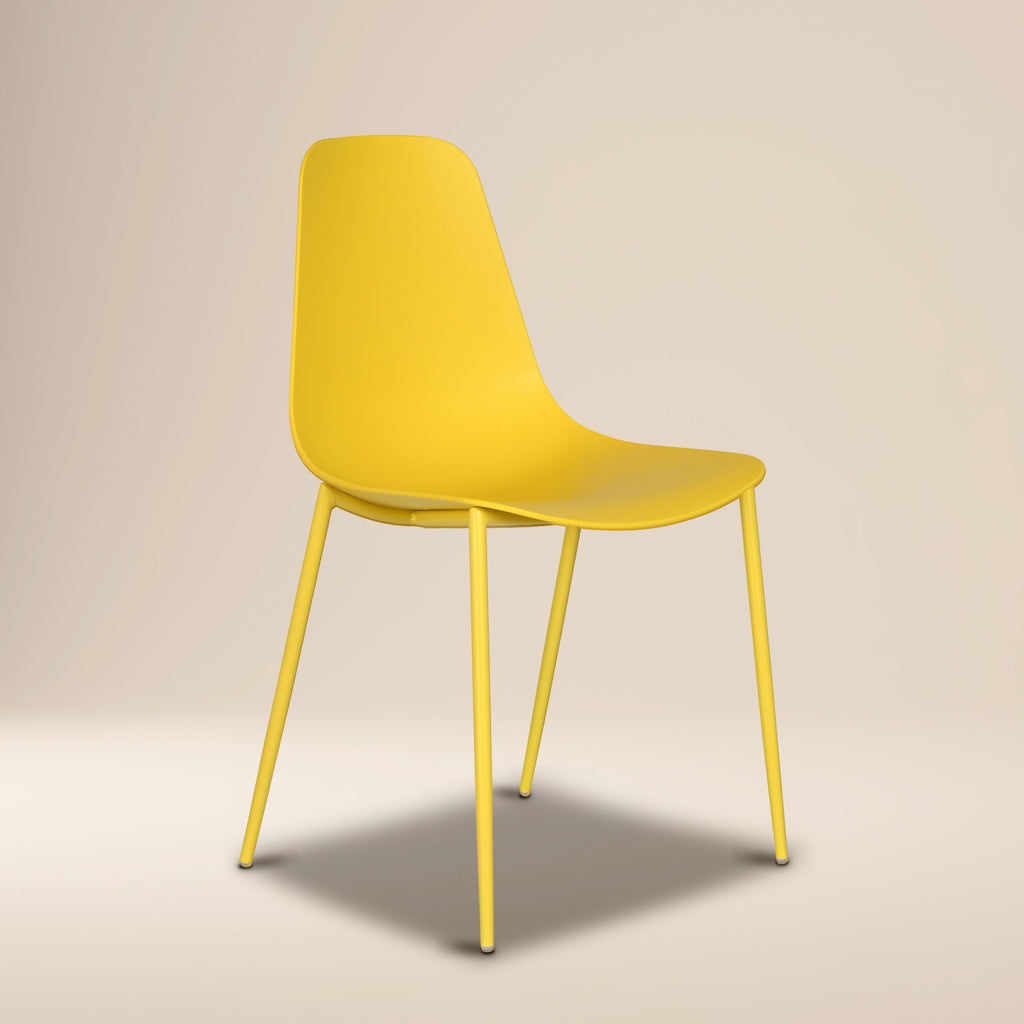 W&F Collection | Isla Dining Chair (Sunburst Yellow, Set of 4)