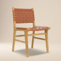 W&F Collection | Banda Teak & Leather Dining Chair (Fauve Tan)