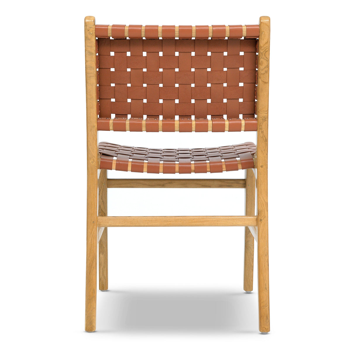 W&F Collection | Banda Teak & Leather Dining Chair (Fauve Tan)
