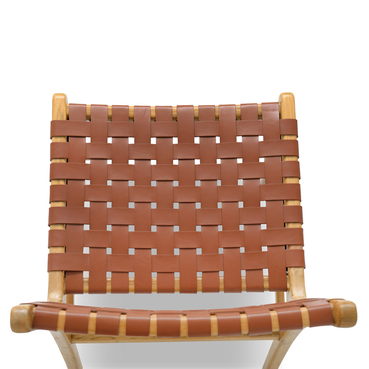 W&F Collection | Banda Teak & Leather Dining Chair (Fauve Tan)