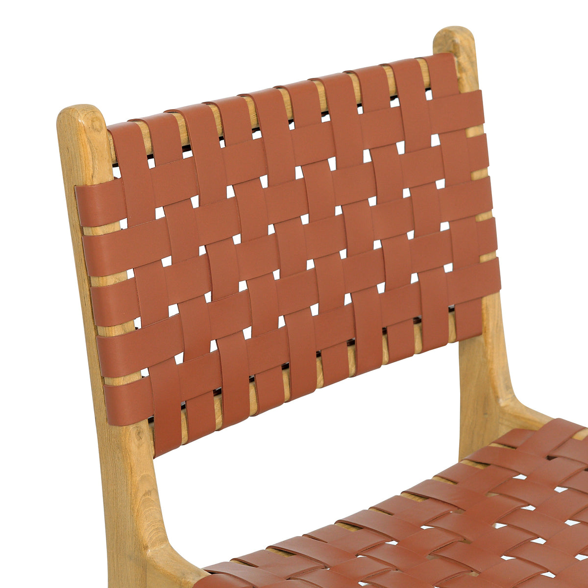 W&F Collection | Banda Teak & Leather Dining Chair (Fauve Tan)