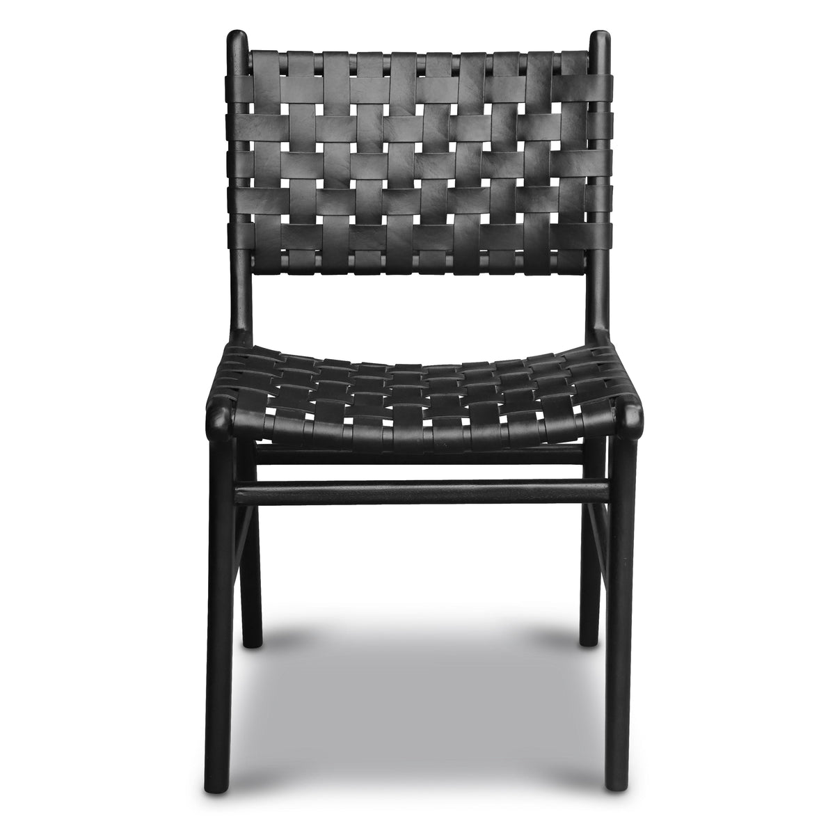 W&F Collection | Banda Teak & Leather Dining Chair (Havana Black)