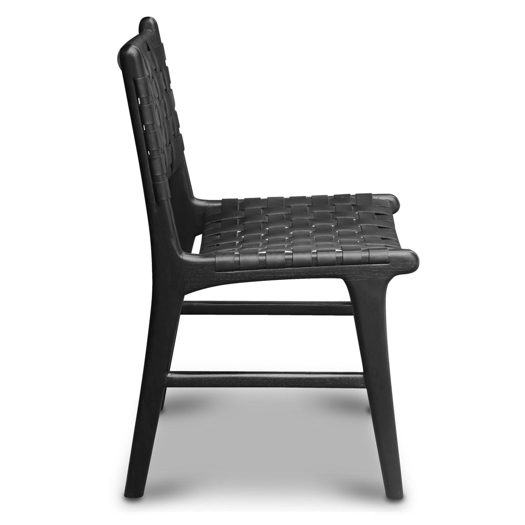 W&F Collection | Banda Teak & Leather Dining Chair (Havana Black)
