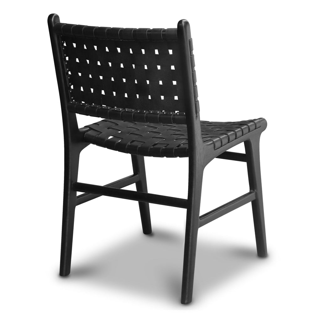 W&F Collection | Banda Teak & Leather Dining Chair (Havana Black)