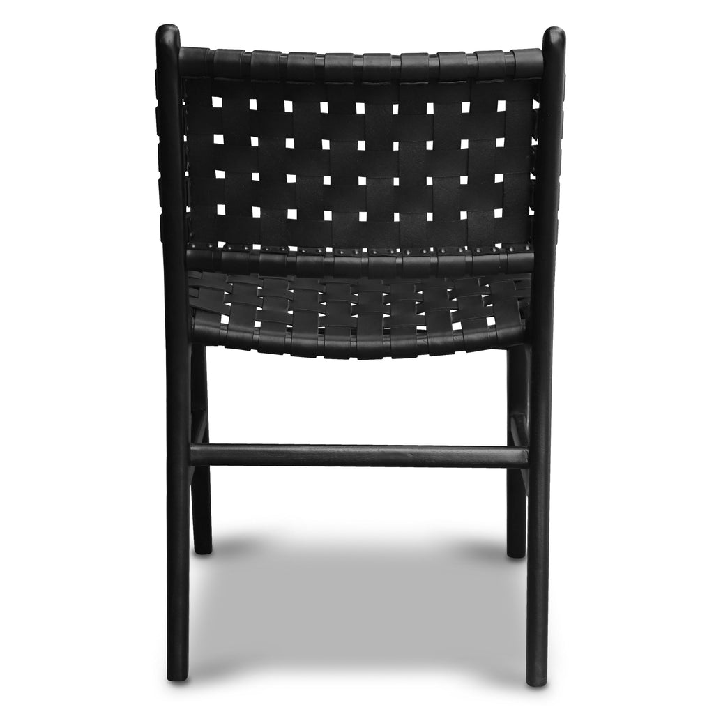 W&F Collection | Banda Teak & Leather Dining Chair (Havana Black)