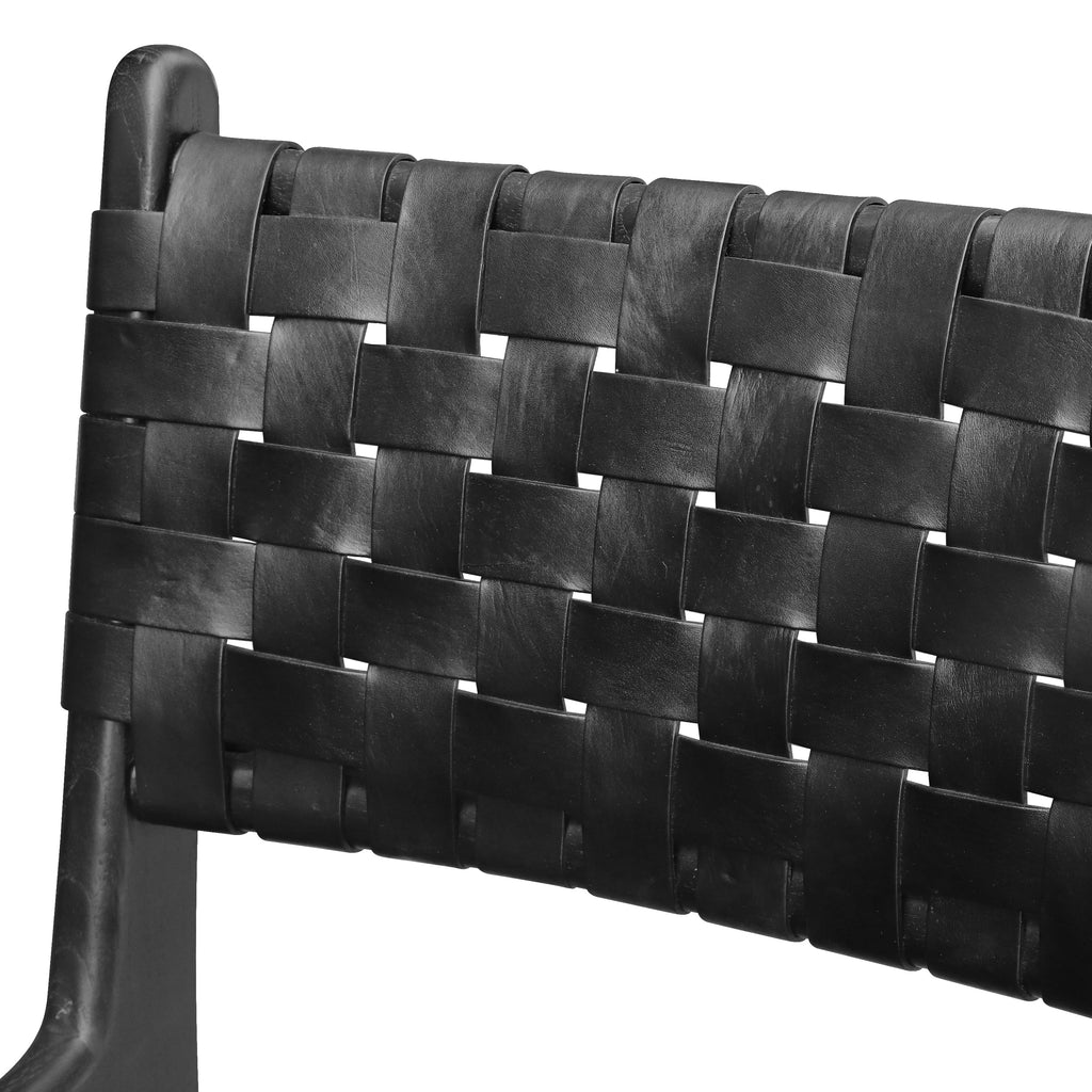 W&F Collection | Banda Teak & Leather Dining Chair (Havana Black)