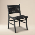 W&F Collection | Banda Teak & Leather Dining Chair (Havana Black)