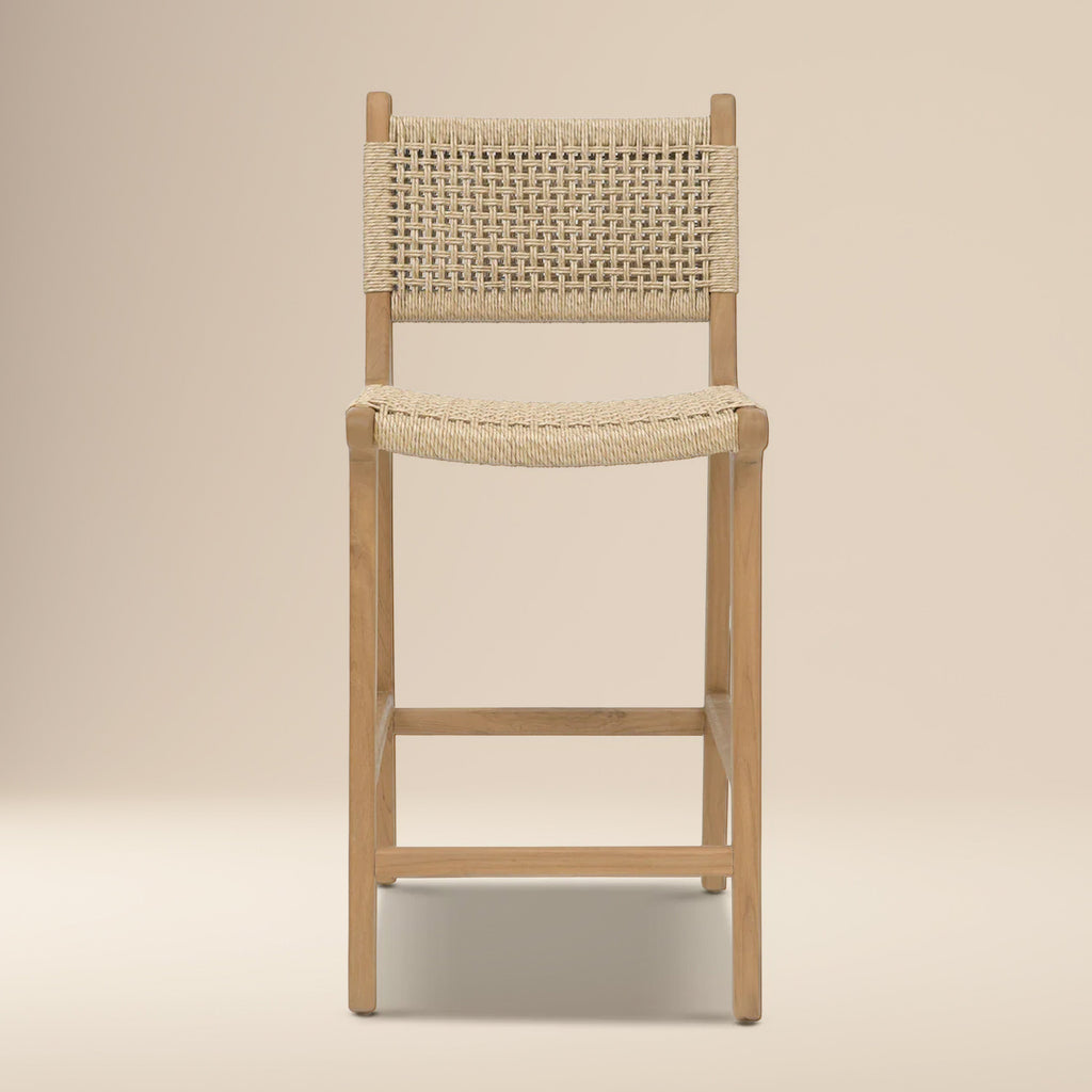 W&F Collection | Batu Indoor / Outdoor Counter Height Stool (Natural)