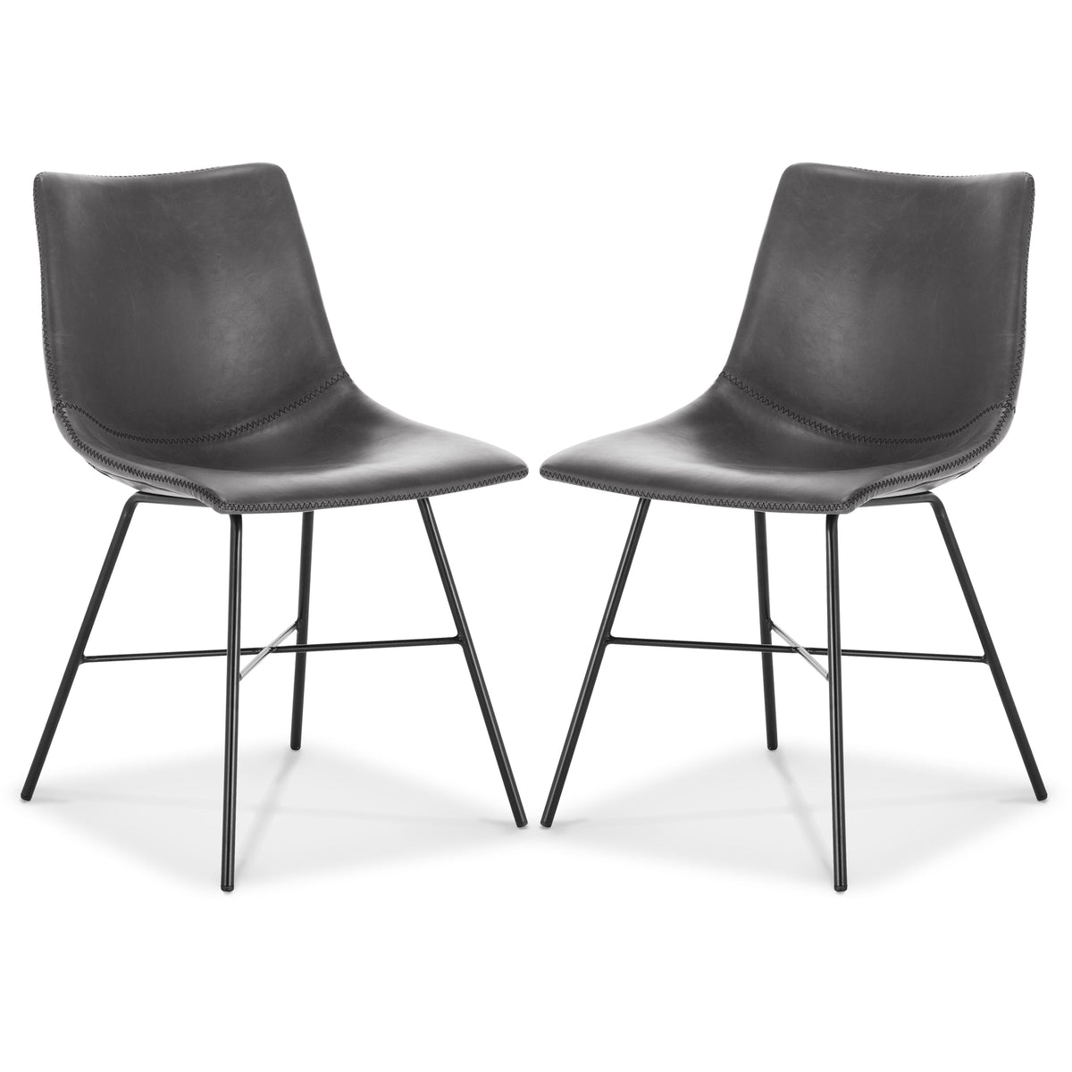 W&F Collection | Paxton Dining Chair (Grey, Set of 2)