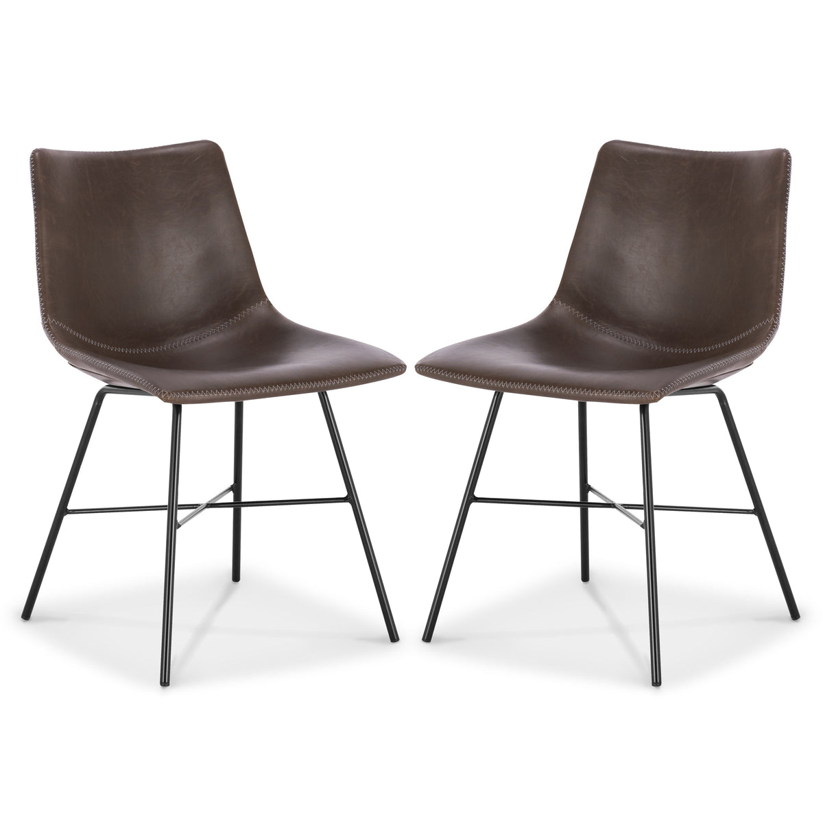 W&F Collection | Paxton Dining Chair (Brown, Set of 2)