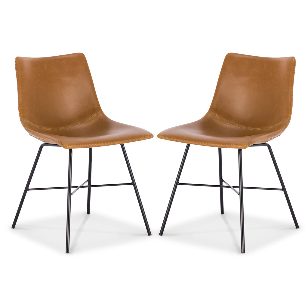 W&F Collection | Paxton Dining Chair (Tan, Set of 2)