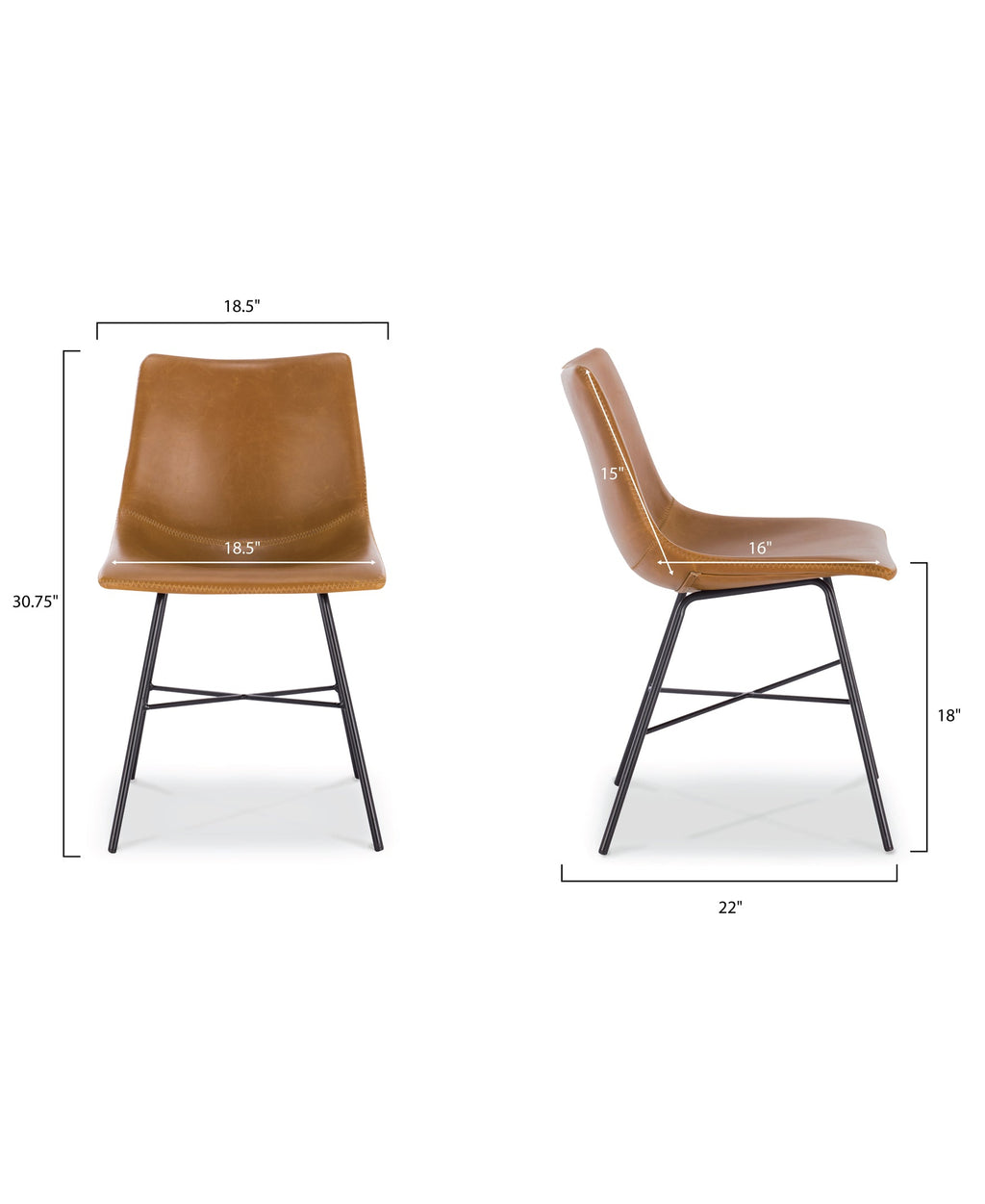 W&F Collection | Paxton Dining Chair (Tan, Set of 2)