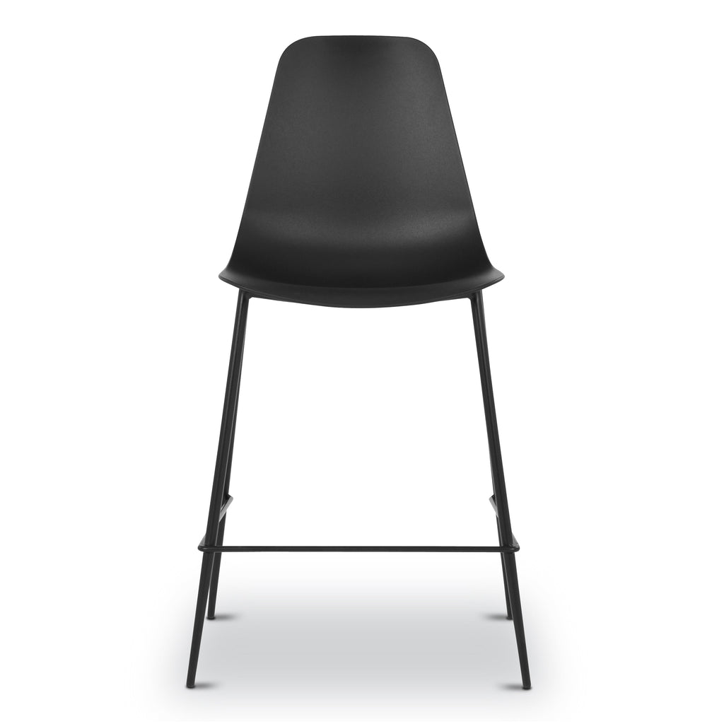 W&F Collection | Isla Counter Height Stool (Black, Set of 3)