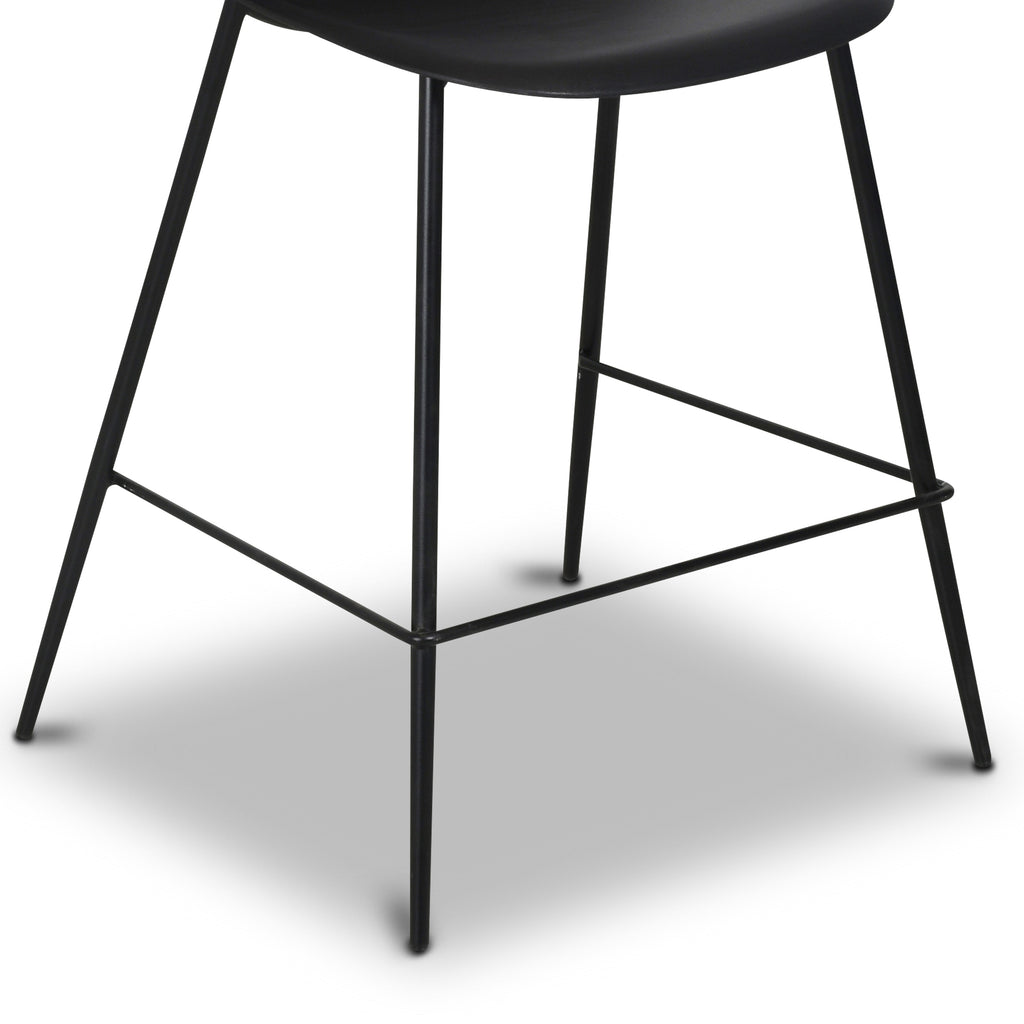 W&F Collection | Isla Counter Height Stool (Black, Set of 3)