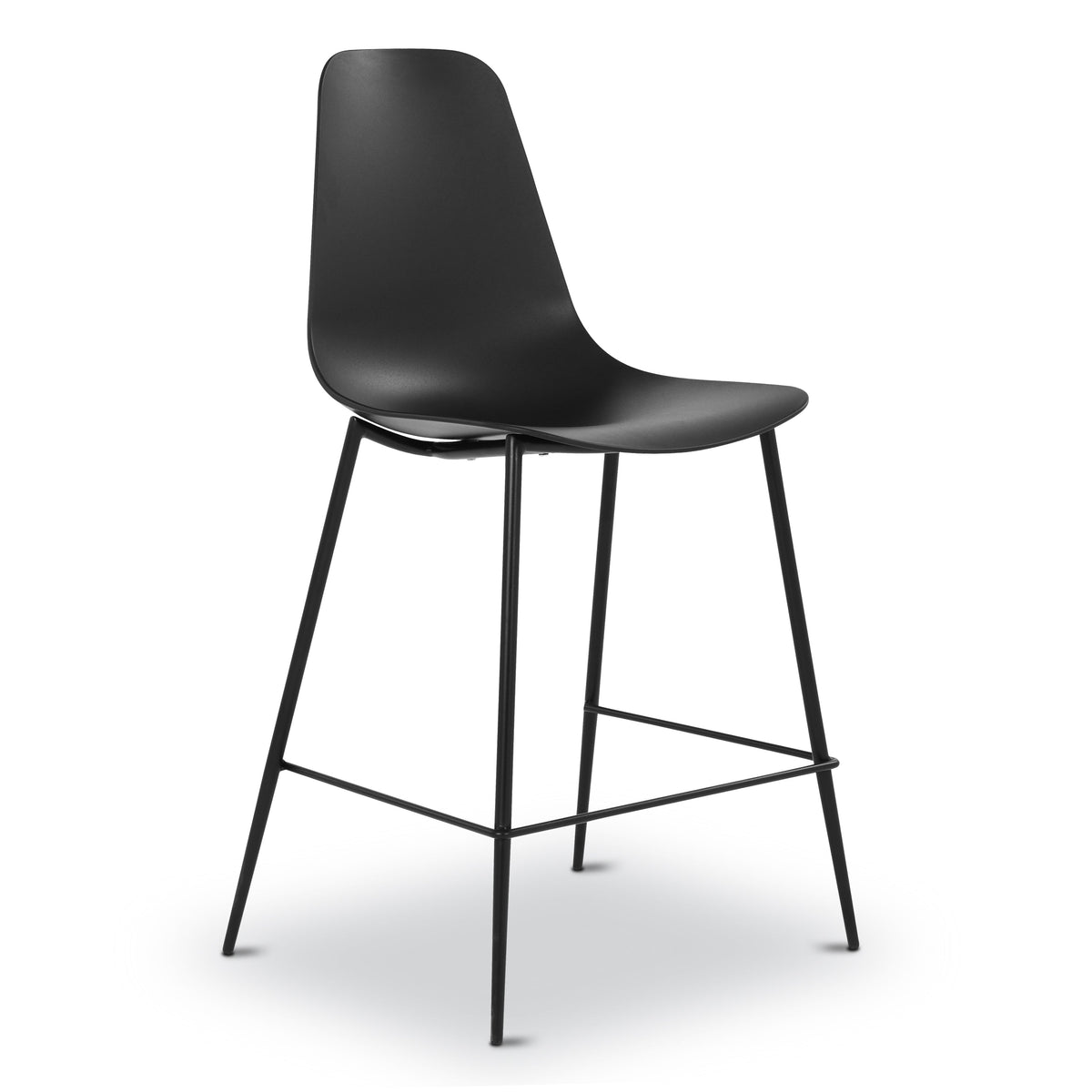 W&F Collection | Isla Counter Height Stool (Black, Set of 3)