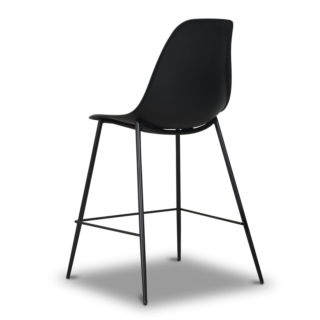 W&F Collection | Isla Counter Height Stool (Black, Set of 3)