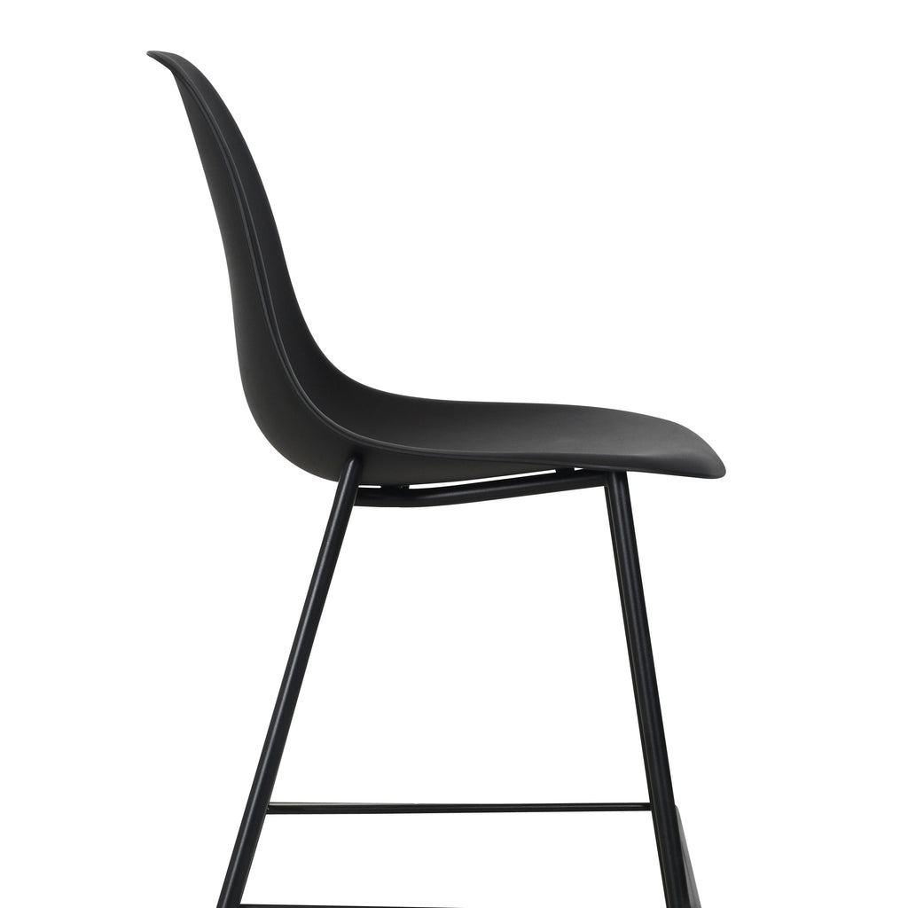 W&F Collection | Isla Counter Height Stool (Black, Set of 3)