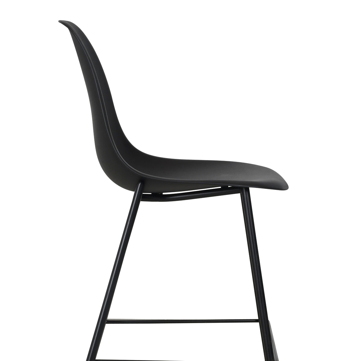 W&F Collection | Isla Counter Height Stool (Black, Set of 3)