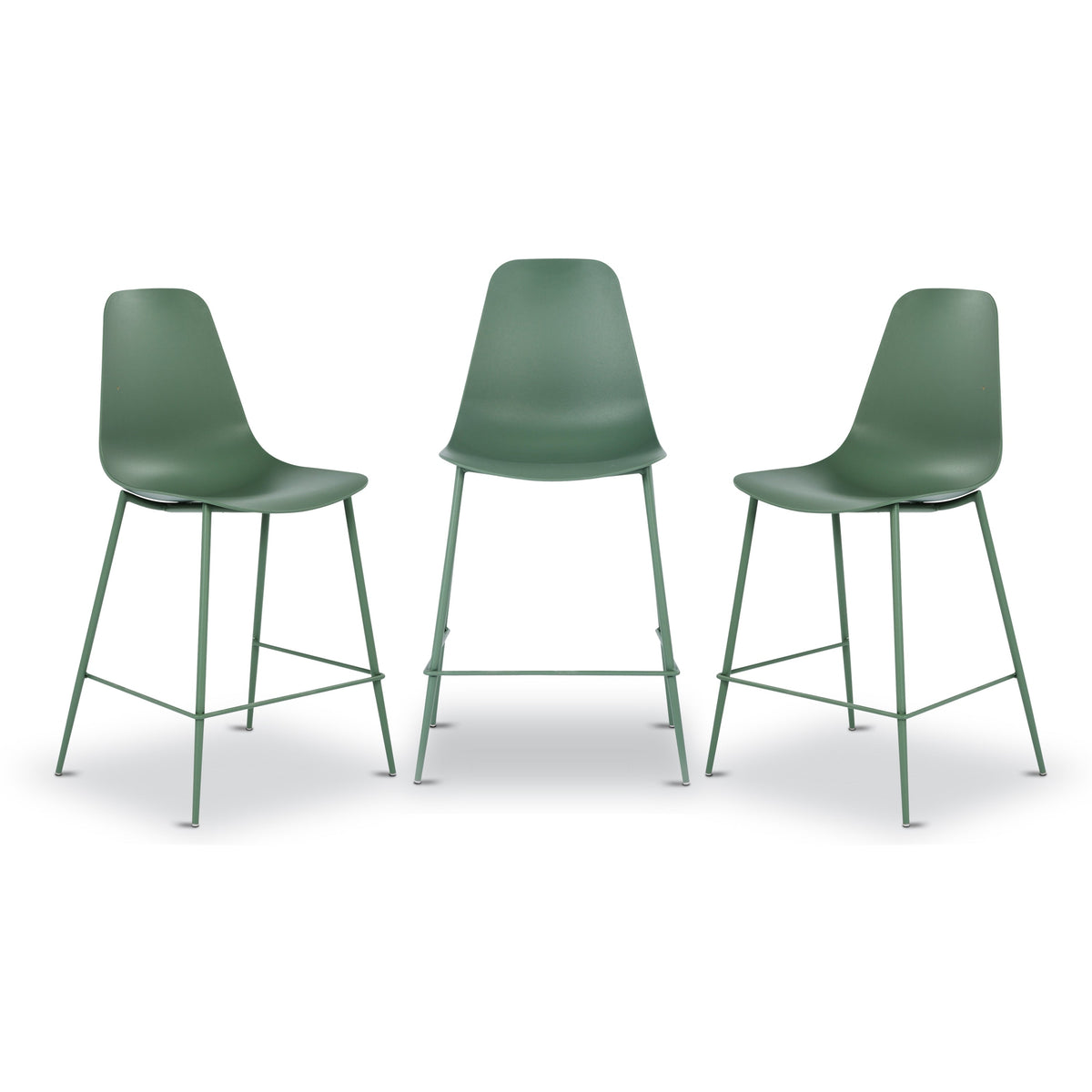 W&F Collection | Isla Counter Height Stool (Pistachio Green, Set of 3)