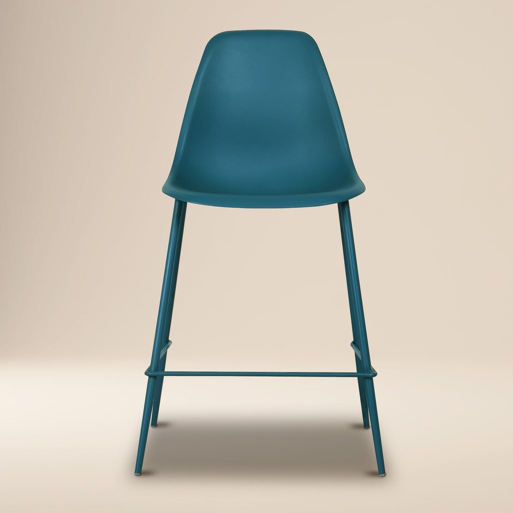 W&F Collection | Isla Counter Height Stool (Ocean Teal, Set of 3)