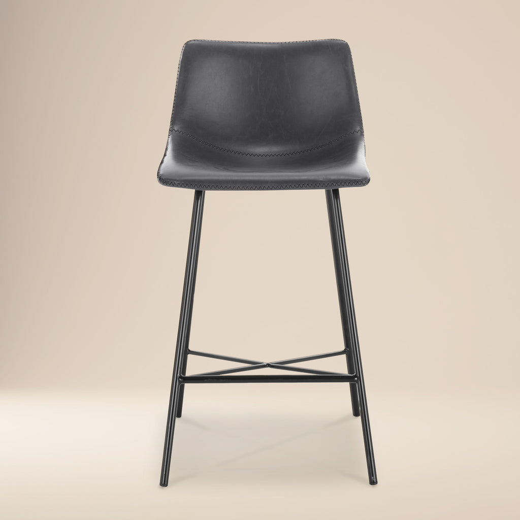 W&F Collection | Paxton 24” Counter Height Stool (Grey, Set of 3)