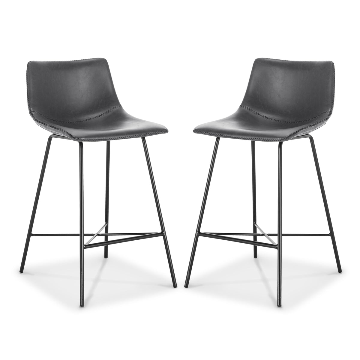 W&F Collection | Paxton 24” Counter Height Stool (Grey, Set of 2)