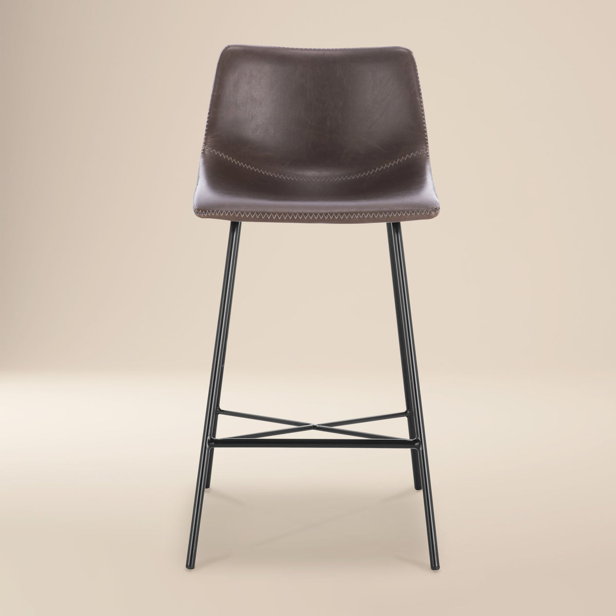 W&F Collection | Paxton 24” Counter Height Stool (Brown, Set of 3)