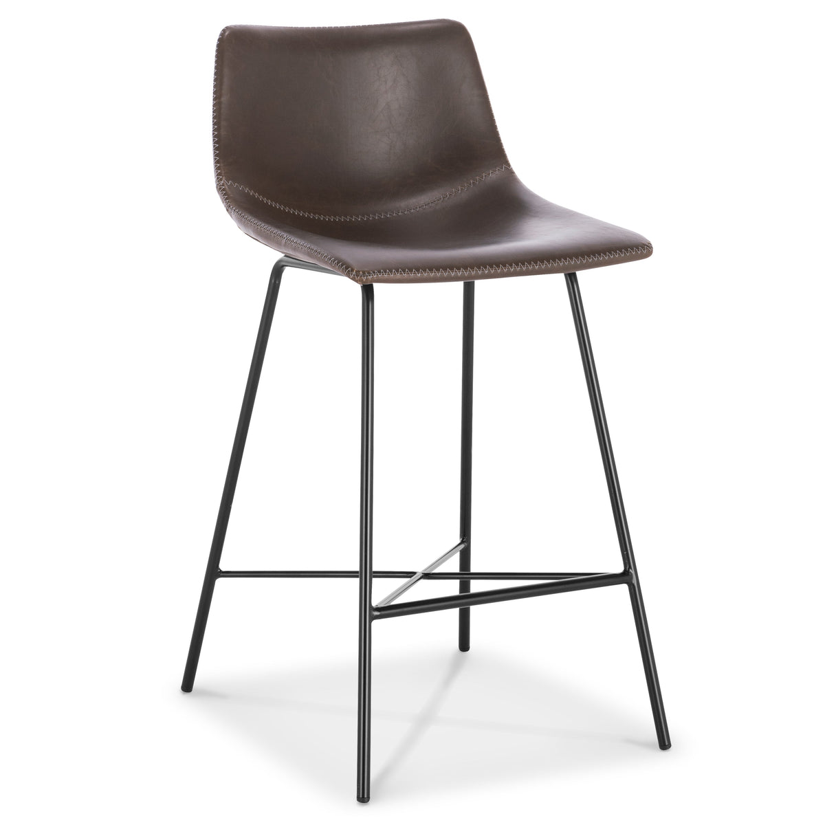 W&F Collection | Paxton 24” Counter Height Stool (Brown, Set of 2)