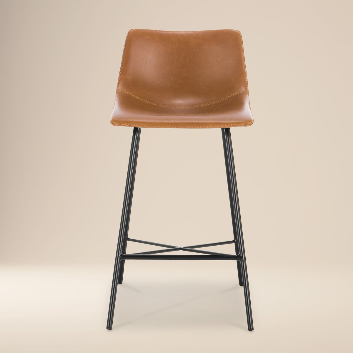W&F Collection | Paxton 24” Counter Height Stool (Tan, Set of 3)